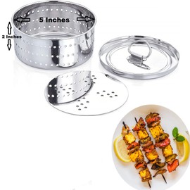Dubbas - Round Paneer Maker, Easy to Use Stainless Steel Indian Cheese Paneer Press Mould - Size 5" Diameter X 2" Height (2.5 Cups / 625ML)