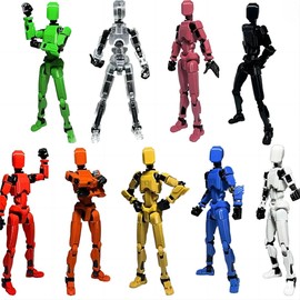 Xmxioi 6PCS t13 Action Figure 3D Printed Joint Man ction Figure Decompression Artifact Creative Assembly Decoration