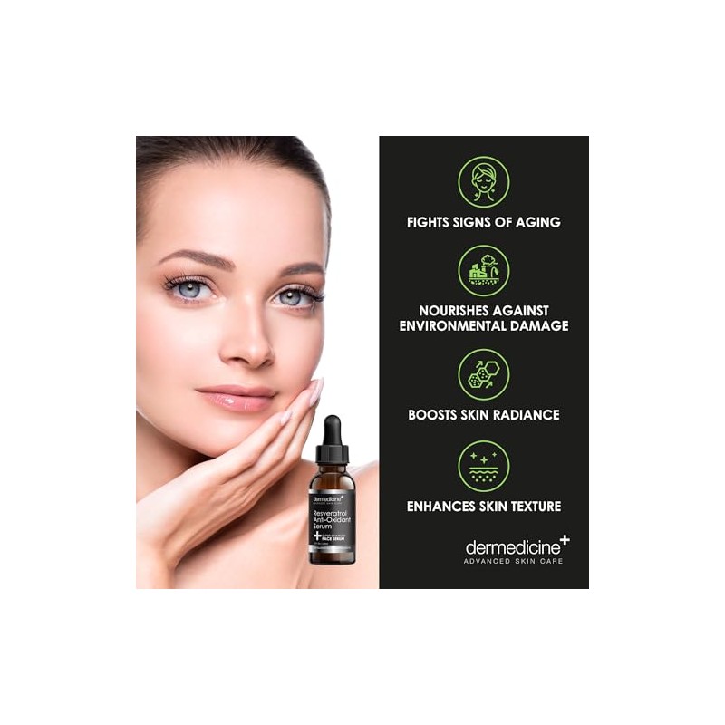 Dermedicine Srum Lquido De Resveratrol Para El Cuidado Facial, Efecto
