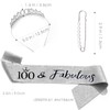 100th Birthday Sash & Rhinestone Tiara Set, 100 Year Old