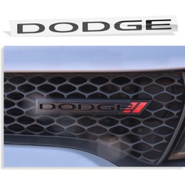 Dodge Grille Emblem Overlay Decal Sticker 2013-2023 Charger - (Color: Flat Black)