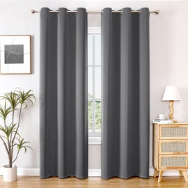 ChrisDowa Blackout Curtains 78 inches Long for Bedroom - 2 Panels Set Grommet Thermal Insulated Room Darkening Curtains for Living Room (Grey, 42 x 78 Inch)