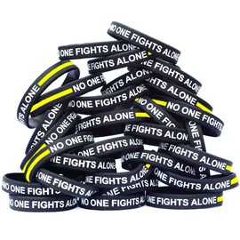 SayitBands 100 of Thin Yellow Line No One Fights Alone Bracelets