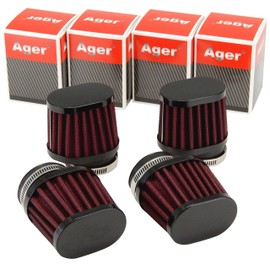 Ager 54mm Oval Power Filter, Black x Red, 4 Pack
