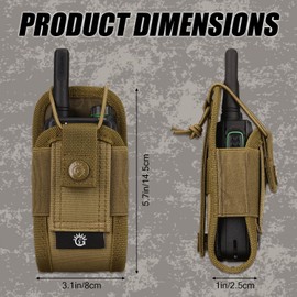 Protector Plus Tactical Radio Pouch MOLLE Interphone Holder Case Military Walkie Talkies Holster Tool Bag, Brown