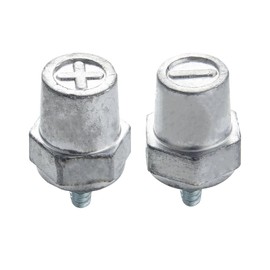 Ampper M6 Thread Male Lead Battery Terminal Charging Posts, M6 Battery Post Adapter (+/-) for Extension, Pack of 2