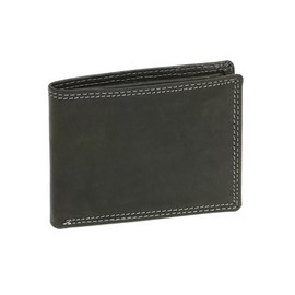 Mens and Ladies Wallet extra thin horizontal format Vintage-Style LEAS MCL, Genuine Leather, black - ''LEAS Basic-Vintage-Collection''