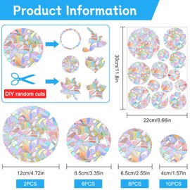 Ezydka Suncatcher Stickers, Pack of 26 Prism Window Stickers, PVC Window Stickers, Bird Protection, Prism Stickers for Stop Birds Flying in Windows