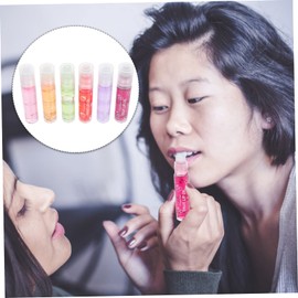 Baluue 6pcs Clear Lipglosses Fruit Lip Glosses Lip Plumper Balm Lip Smoother Lip Oil Tinted Flavored Lip Gloss Lip Oil Balm Makeup Moisturizing Lip Gloss Plastic Colorful