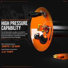 GreatCircleUS | Outdoor Power & Lawn Tools SuperHandy Air Hose Reel Tool Retractable Hand Crank 3/8" Inch x 100' Feet 300