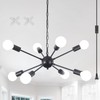 8 Lights Plug in Chandelier Black Hanging Lamp Plug-in Pendant