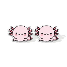 Cute Axolotl Earrings Cartoon Axolotl Dangle Earrings Pink Axolotl Animal Earrings for Women (C)