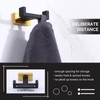 Angle Simple Double Towel Hook Black & Gold, Stainless Steel