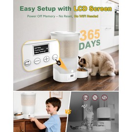 Gimars 5L/20 Cups Automatic Cat Feeder, Programmable 1-6 Meals Cat Food Dispenser with Stainless Steel Bowl, Easy Setup, Dual Power Supply,10s Meal Call Timed Pet Feeder for Cats and Small Dogs