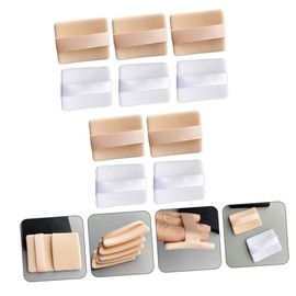 Mikinona 10pcs Soft Velour Powder Puff for Loose Body Powder Reusable Makeup Sponge with Strap Dual-sided Design for Foundation and Application