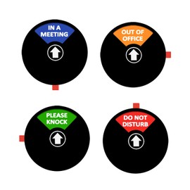 Privacy Sign, Do Not Disturb Sign, Out of Office Sign, Please Knock Sign, in a Meeting Sign, Office Sign, Conference Sign, 5 Inch, Black