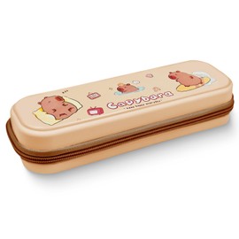 Axinost Large Capacity Pencil Case, Cute Pencil Case, Boys Girls Cartoon Multi-Functional Children's Stationery Case, Students at School, Marker Case, Pen Case, Pencil Holder, Plastic, Brown, green,