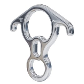 NewDoar 50KN 11000 LBF Rescue Figure,8 Descender Large Bent-Ear Belaying and Rappelling Gear Belay Device for Rock Climbing, Aerial Dance,Ziplining and Peak Rescue 7075 Aluminum Alloy(White)