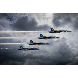 Jigsaw Puzzle 1000 Pieces - Blue Angels Flight Squadron and Fighter Plane Puzzles for Adults Teens - Wooden Puzzle for Kids Challenging Puzzle Games Toys Gifts -Relaxing Artwork Decor