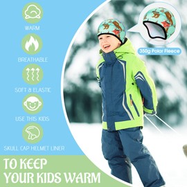 ICOCOPRO Bicycle Hat Winter Children Winter Hat Cycling Hat Under Helmet Sports Hat Helmet Base Hat Bike Warm Cap Windproof Cycling Cap Running Hat Children Unisex for All Outdoor Activities, 3