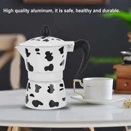 OPPWONG Coffee Percolator, Aluminium Coffee Pot Mocha Pots Small Coffee Maker Coffee Maker Coffee Brewer Coffee Machine for Home Office Cafe (3 Cups of Cow Color 150ML)
