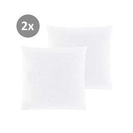 WOHNWOHL Waffle piqué cushion cover, cushion cover, sofa cushion cover, decorative cushion, 100% cotton, size: 45 x 45 cm, pack size: pack of 2, colour: white