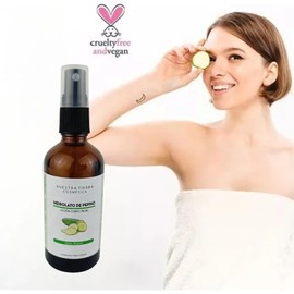 Nuestra Tierra Cosmética Hidrolato Orgánico de Pepino, Loción Corpo Facial, Hidro Aroma, 120ml