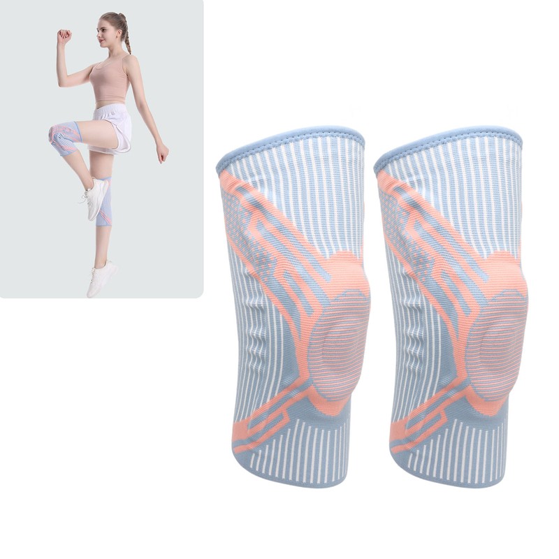 1 Pair Knee Brace Thickened Pads Breathable Mesh Silicone Spring