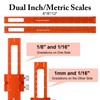 GAINNEER Woodworking Ruler Set 3PCS(6/8/12-Inch) - Precision Aluminum Pocket Rulers