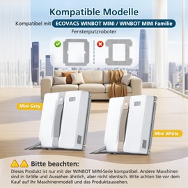 Cleaning Cloth for Ecovacs Winbot Mini Family Window Cleaning Robot Cleaning Pad Replacement Parts for Ecovacs Winbot Mini W-CC02-0012 Pack of 6