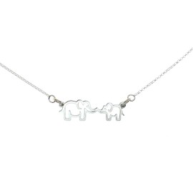 Mother Daughter Mama Elephant Necklace Mother's Day, Christmas Present For Mom Grandma Sterling Silver, Little Elephants