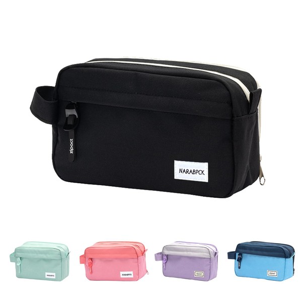 Large Capacity Pencil Case with 3 Compartments, Portable Big Pencil