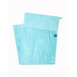 DOCIO Sports Towel, Fitness Towel with Fixation, 130 x 50 cm, 60% Cotton, 40% Bamboo, XXL (Light Blue)