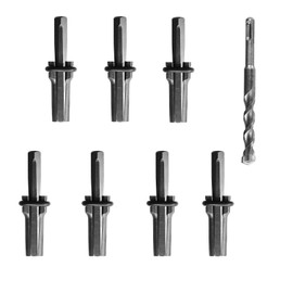 7 Pack Rock Splitting Wedges (5/8 Inch) with 1 Rotary Hammer Drill Bits - Heavy Duty Stone Splitter Kit, Rock Hounding Equipment & Rockhounding Tools for Granite, Concrete