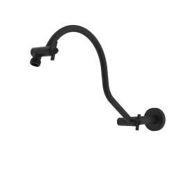 Hibbent All Metal 18'' Shower Head Extension Arm,Height & Angle Adjustable Shower Arm US - Matte Black