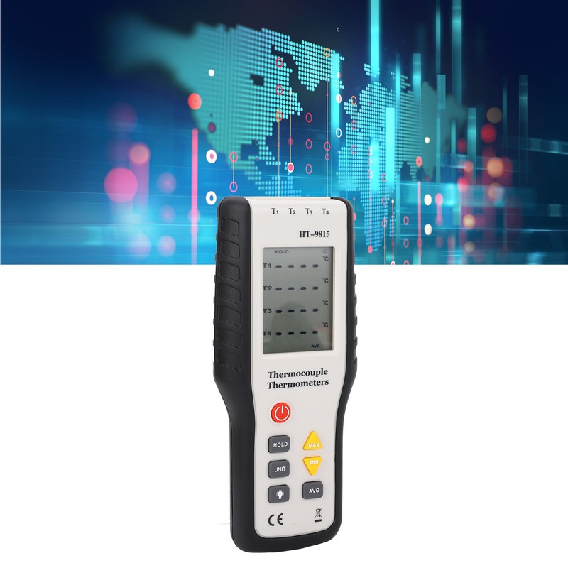 Thermometer High Accuracy Digital Display 4 Channel Portable Thermocouple Thermometer
