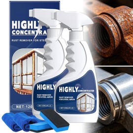 2PCS Rust Remover Spray for Metal, Highly Concentrated Rust Remover for Steel, Stainless Steel & Tools, Rust Removal Heavy Duty for Metal, Rust Converter for Various Metals Furniture