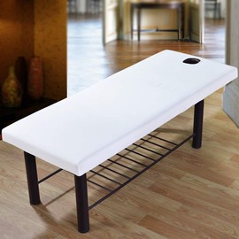 Massage Table Cover, Massage Table Cover, Elastic Edge, All-Round Wrap, Professional Soft Cover for Massage Table with Face Hole, Coffee