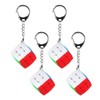 YAFLUG Pack of 4 Mini Magic Cube Keyrings, Speed Cube