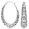 LeCalla 925 Sterling Silver Antique Heart Hoop Earrings for Women
