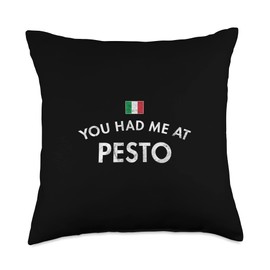 Pine Nuts Olive Oil Parmesan Cheese Pound Fun Gift Pesto Italian Genovese Sauce Genoa Liguria Basil Garlic Salt Throw Pillow, 18x18, Multicolor