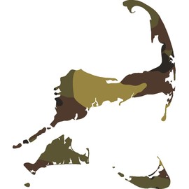 hBARSCI Cape Cod, Marthas Vineyard & Nantucket Vinyl Decal - 5 Inches - for Cars, Trucks, Windows, Laptops, Tablets, Outdoor-Grade 2.5mil Thick Vinyl - Camo Print