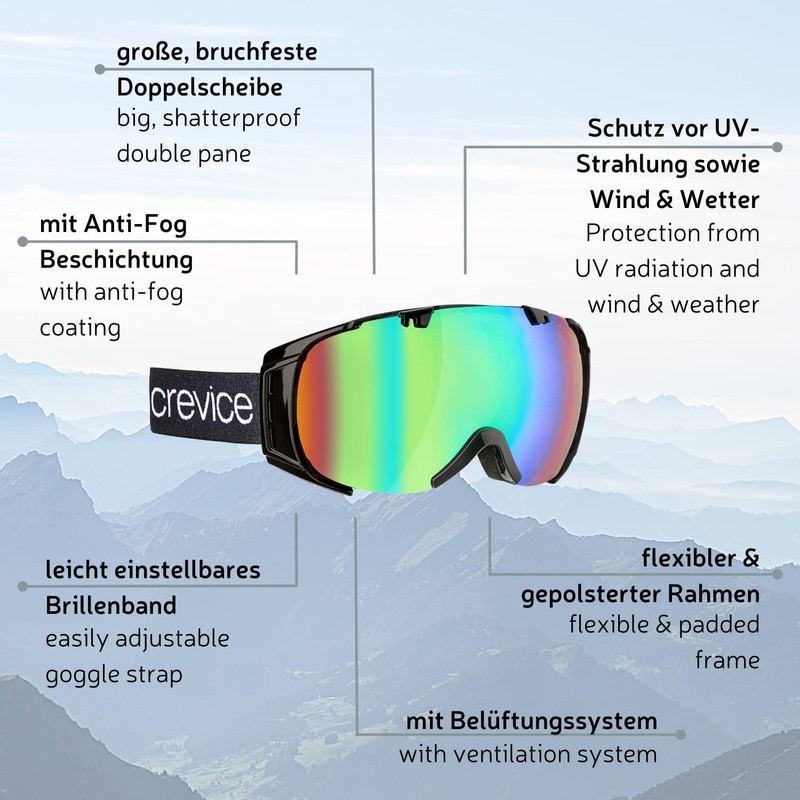 Black BCR041280 Crevice Ski Goggles Flachau – 4