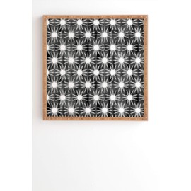 Deny Designs Schatzi Brown Mila Sun Black Wall Art, 12 in x 12 in, Bamboo Frame