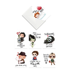 Silly Goose Gifts Classic Scary Horror Movie Themed Greeting Cards With Envelopes (Set of 14) Blank All Occasion Assortment Note Funny