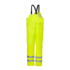 Helly-Hansen Workwear Alta Waterproof Hi-Vis Bib Overalls for Men - Durable Lightweight Polyurethane-Coated Polyester, 360 HV Yellow - 3XL