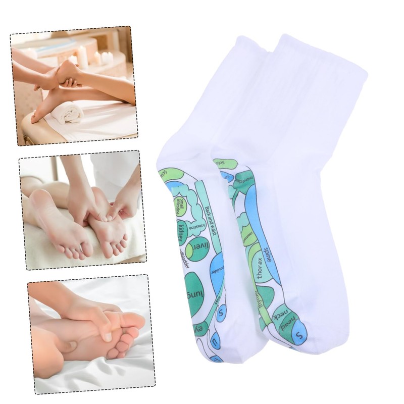 Baluue 2pairs Acupressure Socks with Foot Massage Tools Reflexology Foot