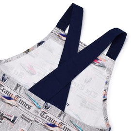 COLORFUL CANDY STYLE N7910110 Back Cross Children's Apron (39.4 - 47.2 inches (100 - 120 cm) Bullet Train and Railway World Gray for Children, Just Put On, Triangle Width Set, Boys