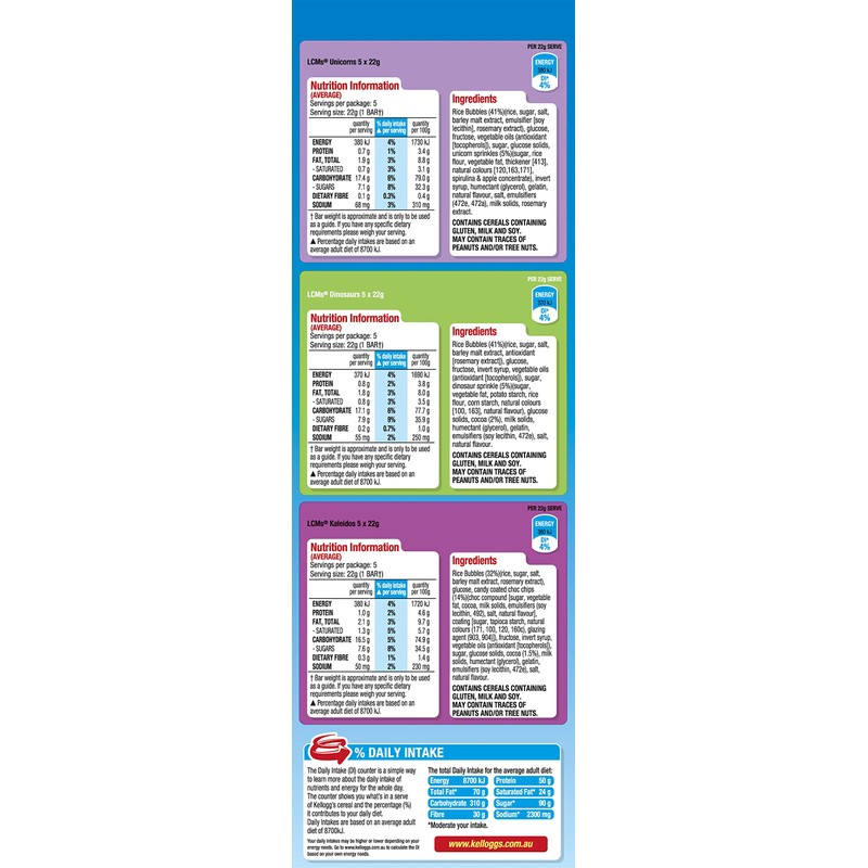 LCMs Kellogg's LCM's Variety 15 Bar Value Pack, 15 Count,
