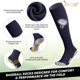 JASGOOD Baseball Socks and Belt Combo for Youth Adult Softball Socks and Elastic Belt for Boys Girls